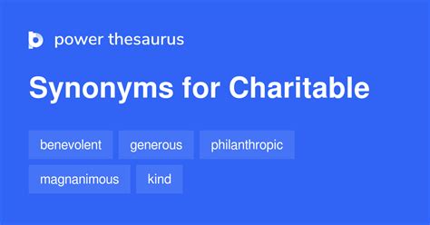 synonyms of charitable|117 Synonyms & Antonyms of CHARITABLE .